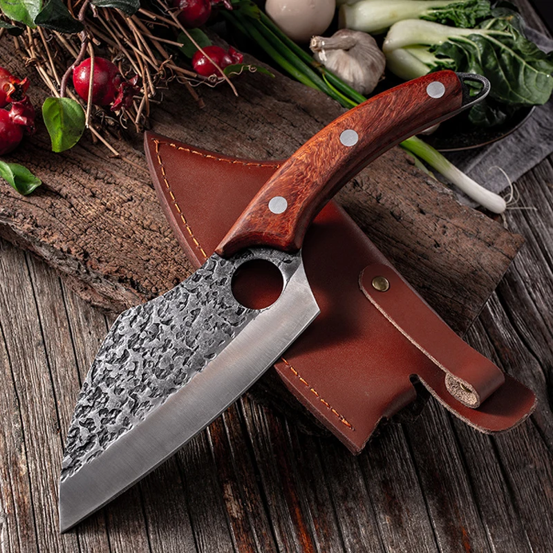 

New Handmade Boning Kitchen Knife 5Cr15Mov Stainless Steel Fishing Filleting Knives Set Outdoor Serbian Cooking Butcher Cleaver