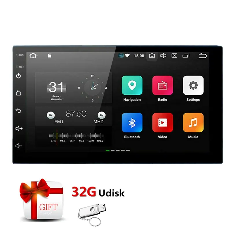 Автомобильный мультимедийный плеер 2 Din Android GPS навигация HD WiFi USB FM