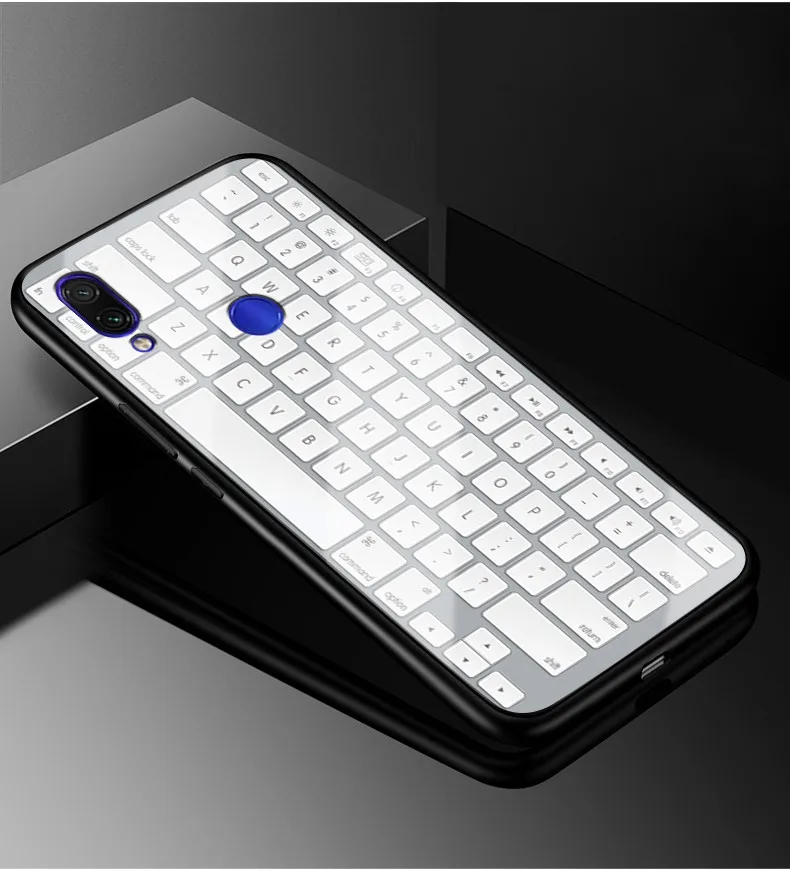 20 Для Xiaomi Redmi Note 7 Чехол стекло для ПК чехол для телефона черный бампер чехол для Xiaomi Redmi Note 7 Pro 7S противоударный чехол Note7 - Цвет: 20