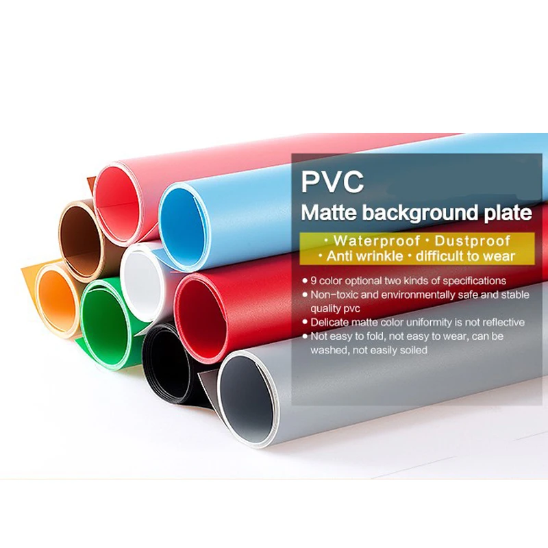 120*200 100*200cm 68*130cm PVC Matte Glossy Vinyl Background for Photographic Studio Waterproof Washable Pure Backdrops Filter |
