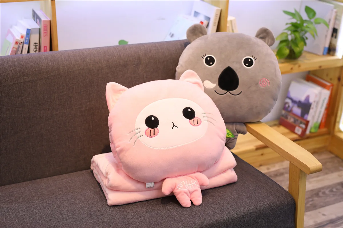 40 см прекрасный кот корги плюшевая игрушка-коала кукла теплая подушка с отверстиями для рук с одеялом мягкие животные подушки детские дети подарок высокое качество