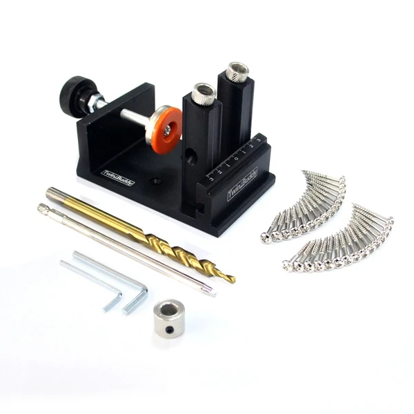 

Doweling Jig Wood Drilling Guide Locator Adjustable Dowel Jig Kit for DIY Woodworking Tool