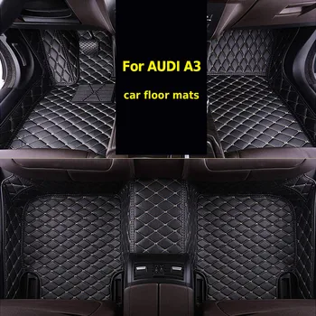 

Hivotd For Audi A3 2019 hatchback sedan Car Floor Mats Leather Foot Pad Waterproof Dust-proof Pad Interior Automobile Accessory