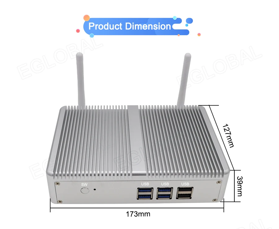 Eglobal Nuc безвентиляторный мини ПК Windows 10 AES-NI pfSense openvpn-мягкий маршрутизатор компьютер Intel N3150 четырехъядерный 2,08 ГГц 2* lan