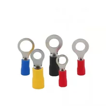 

50pcs/Lot Insulated Ring Terminals Wire Cable Electrical Crimp Connectors RV5.5-4 Round Cold Crimp Electrical Lugs 12-10 AWG Kit