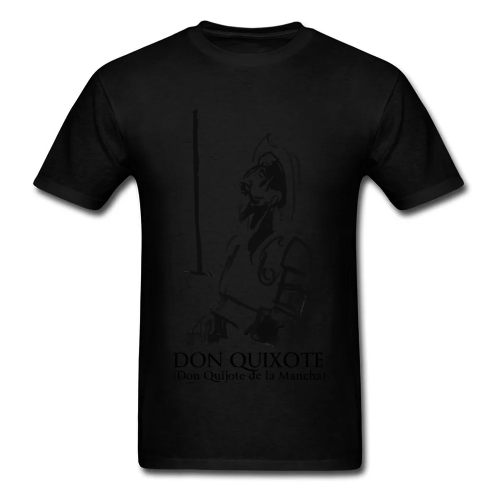 Don Quixote Men T-shirts Fitted Custom Tops Shirts All Cotton O-Neck Short Sleeve Family Tee-Shirt Mother Day Top Quality Don Quixote black