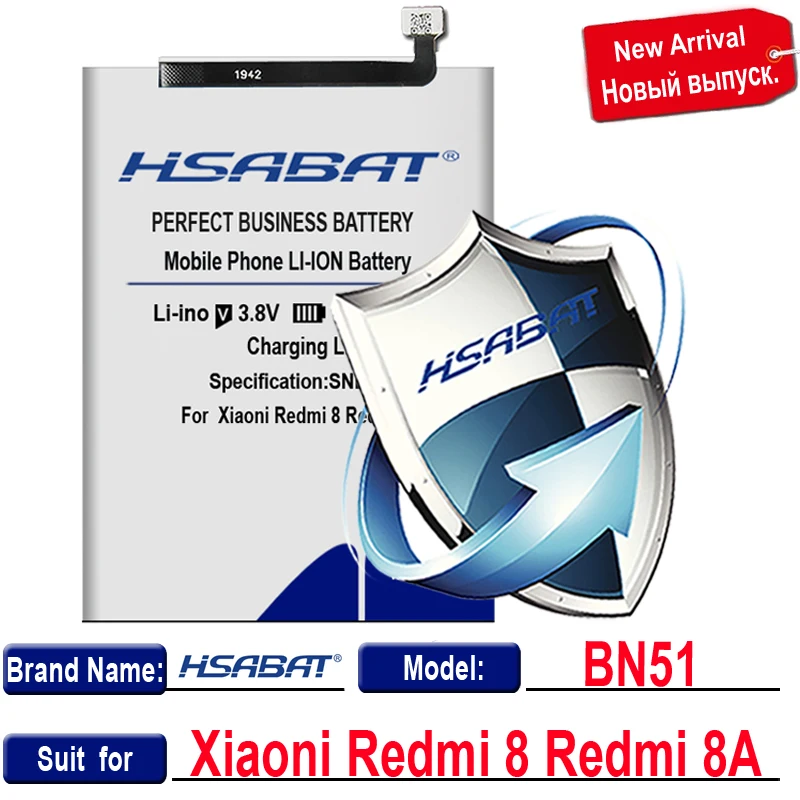HSABAT 0 цикла 5800 мА/ч, BN51 Батарея для Xiaoni Redmi 8 Redmi 8A высокое качество мобильного телефона запасной аккумулятор