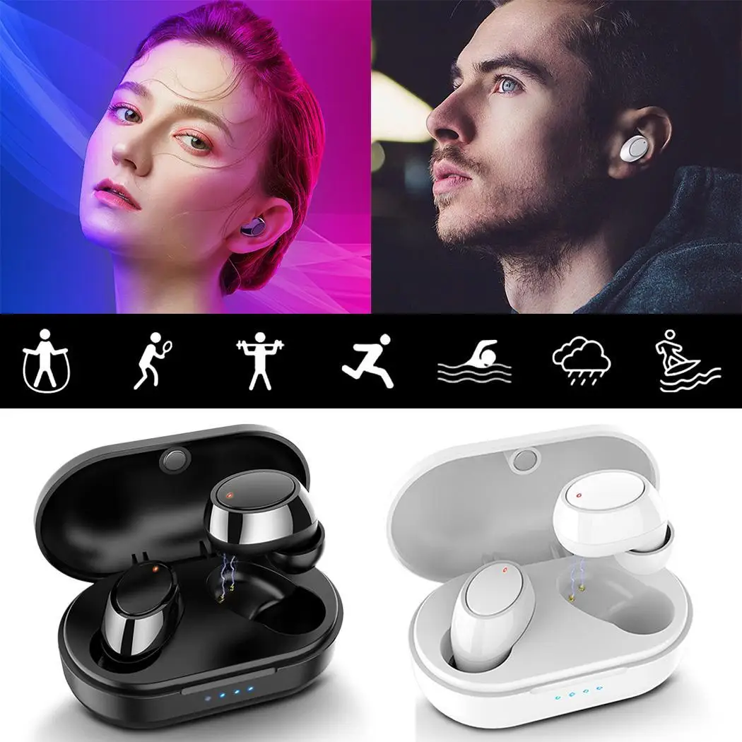 Многофункциональные мини Беспроводные спортивные Bluetooth наушники вкладыши(в ухо) IPX5 5,0 16H Up 10m Наушники