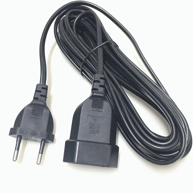 Europäisches 2-poliges Stromverlängerungskabel, Stecker auf Buchse, VDE-zertifiziertes Kupferkabel 0,5 m/1 m/2 m/3 m/4 m/5 m – Detail 4