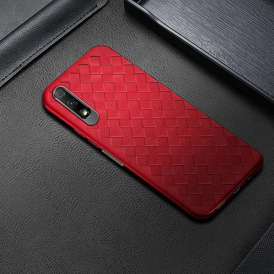 6,5" Чехол для Honor 9X, чехол из ТПУ, мягкий Тканый кожаный чехол для huawei Honor 9X Honor9X 9 X Pro, задняя крышка для телефона, чехол