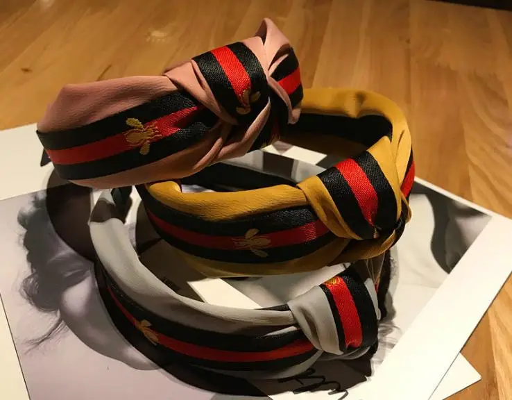 5 PÇS LOTE Mulheres Listrado Fita Headband