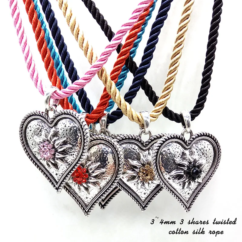 Edelweiß Schmuck Set Damen - Halskette & Ohrringe Für Oktoberfest & Partys