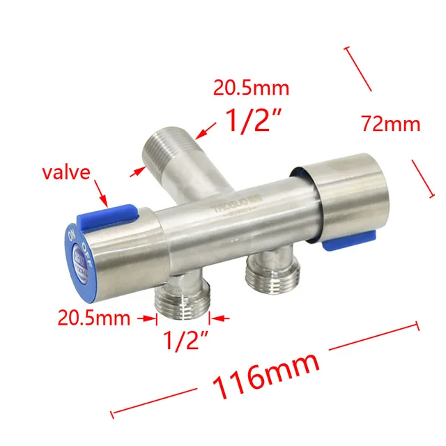 Fém 1/2 Hüvelykes Hím, "-Es 2 -Es Kerti Csapvíz -Hasító Daruk 5/8" Y Öntözőszelep Konyha Fürdőszoba Adapter 1Db - Image 3