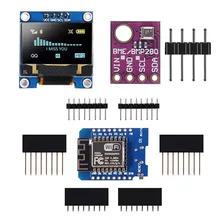 0.96 polegada oled tela lcd + esp8266 wemos d1 mini placa de desenvolvimento wi fi + bme280 sensor digital para arduino raspberry pi