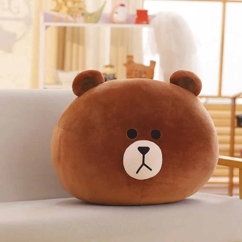 55x45 см Большой размер Kawaii коричневый медведь цыпленок Салли плюшевая кукла подушка диванная Подушка Мягкие игрушки Качественные подарки для подруги - Цвет: Brown