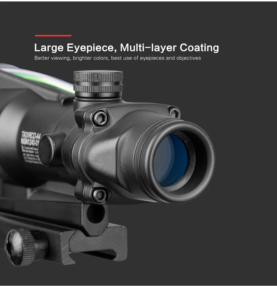 Acog 1x32 тактический Красный точка зрения настоящий зеленый волоконно-оптический прицел с Пикатинни для M16 винтовка охотничий прицел