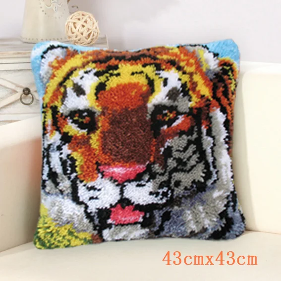 DIYAnimal Smyrna Knooppakket Klink Haak Kleed Bloemen Сделай Сам Вышивка крестом подушки Borduurpakket Kussen защелка Крюк Подушка - Цвет: ABZ363
