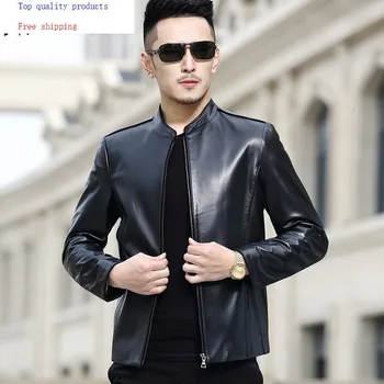 

Genuine Leather Jacket Short Sheepskin Coat Men Spring Autumn Blazer Leather Jackets Blouson Cuir Homme A16CJ8807 YY282