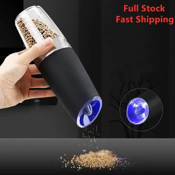 

New Automatic Electric Pepper Grinder LED Light Salt Pepper Grinding Bottle Ceramic Kitchen Seasoning Grind Tools Salt Mills