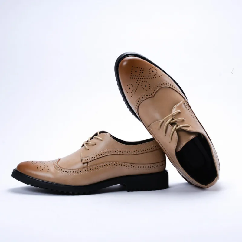 

2019 Four Seasons New Style MEN'S Leather Shoes Lace-up Bullock Varved Korean-style Trend MEN'S SHOES Sub-MEN'S SHOES