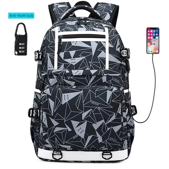 

School Bags For Boys Female Laptop Backpack USB Backbag Children Backpacks Solid Color School Backpack For Boys Bag Backpack