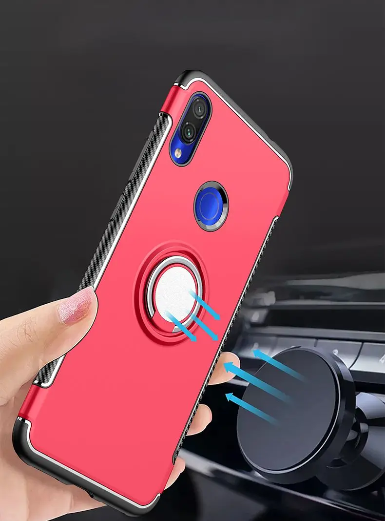 Чехлы для xiaomi redmi note7 anillo de Metal soporte de coche из силикона для redmi note5 redmi note6