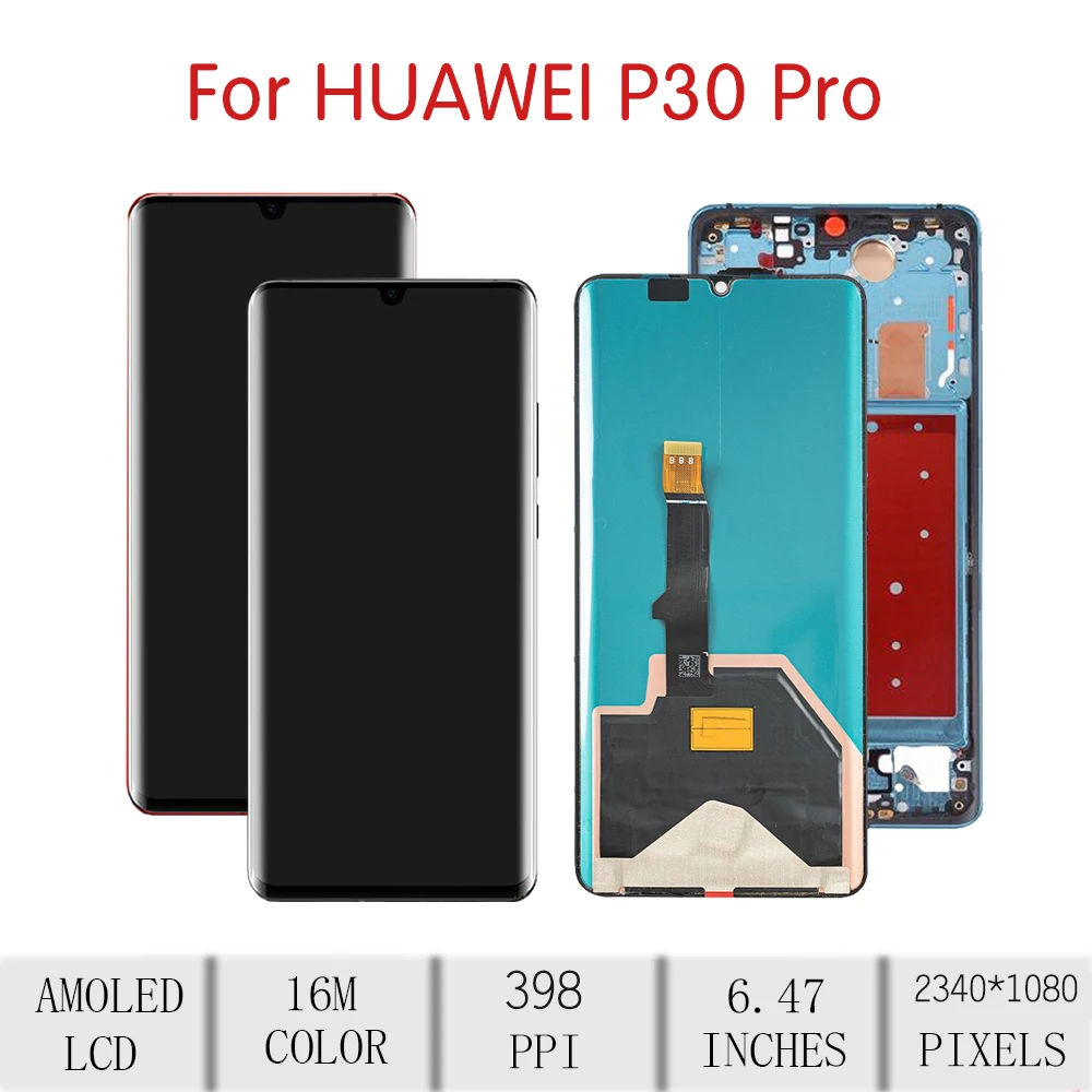 6,4" для huawei P30 Pro lcd кодирующий преобразователь сенсорного экрана в сборе для huawei P30 Pro дисплей с рамкой Замена P30+ lcd