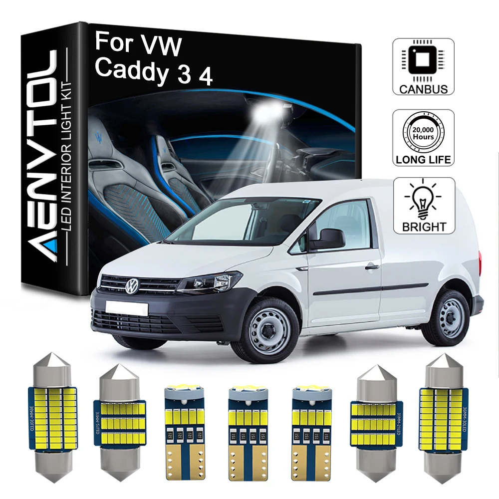 AENVTOL для Volkswagen VW Caddy 3 4 MK3 MK4 светодиодная интерьерная с Canbus освещение