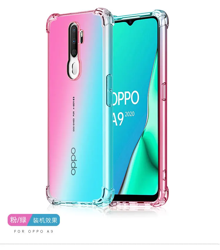 Для OPPO A9 чехол силиконовый ударопрочный защита, подушка безопасности цветной Мягкий силиконовый чехол для OPPO Realme 5 pro A5 A11X чехол