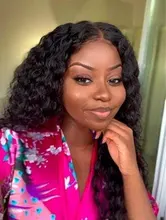 Miss-pelucas de cabello humano brasileño para mujeres negras, sin pegamento, ondas profundas rizadas, 13x4, con encaje Frontal, Frontal suizo, mojado y ondulado