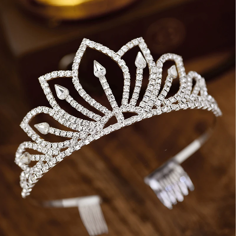GHG027 silver Серебристо-золотой цвет кристалл невесты диадемы и короны мода королева для свадьбы корона головной убор Свадебные украшения для волос аксессуары - Окраска металла: GHG027 silver