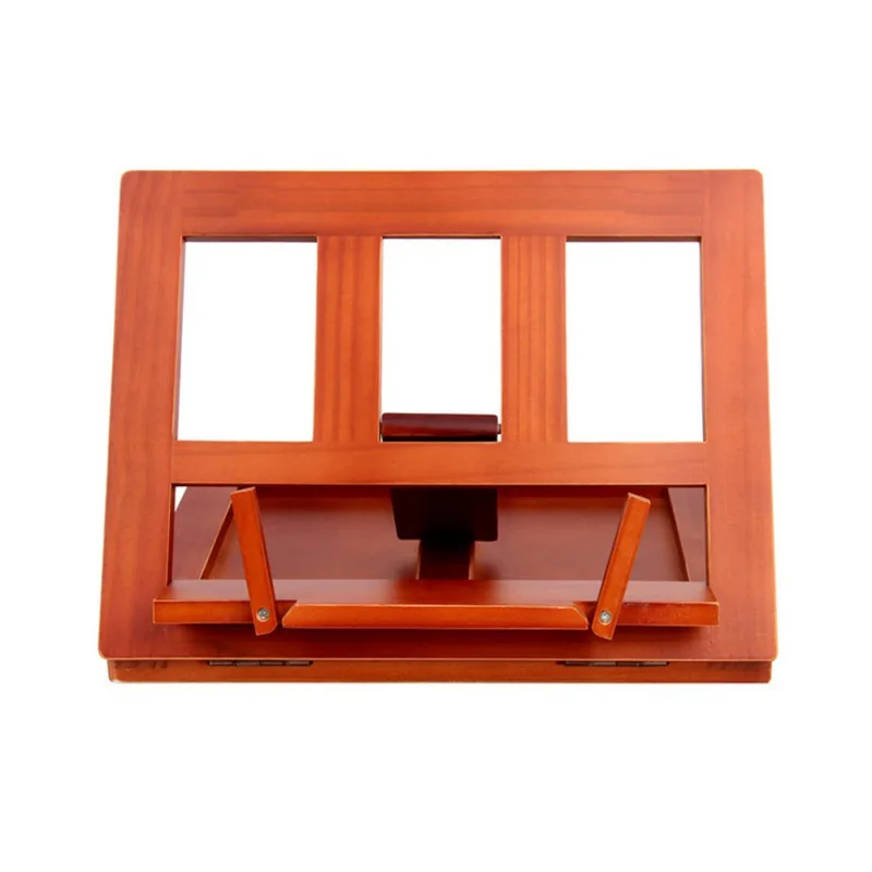 

Foldable Wood Reading Frame Tablet Stand Portable Folding Bookshelf Cookbook Holder Music Folder Wooden Laptop Tablet Rack