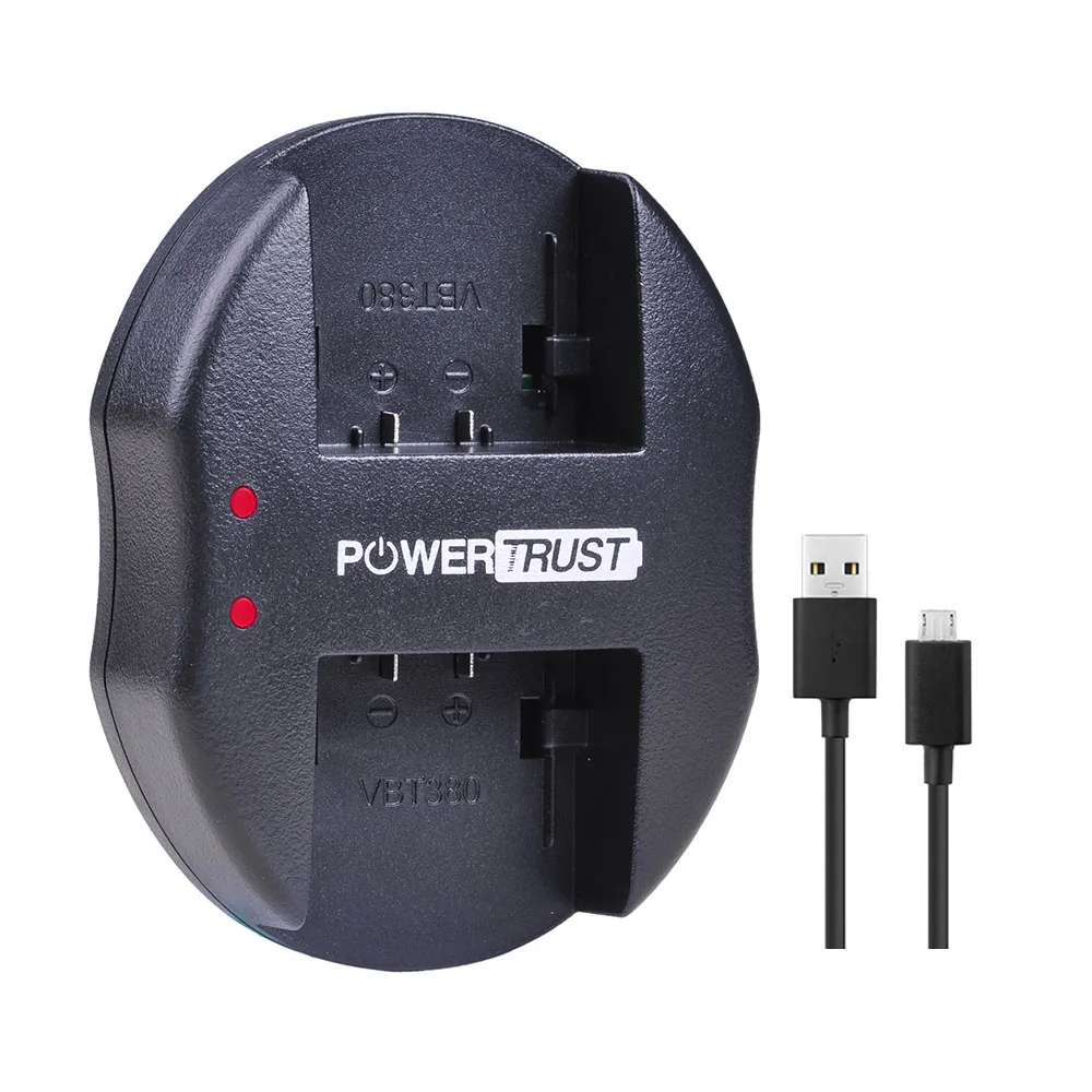 1x USB Charger PowerTrust 1 шт. 3600 мА/ч, VW-VBK360 VW VBK360 VBK360 Батарея для цифрового фотоаппарата Panasonic HDC-HS80 SD40 SD60 SD80 SDX1 SDR-H100 HS60 HS80 H85 H95 - Цвет: 1x USB Charger