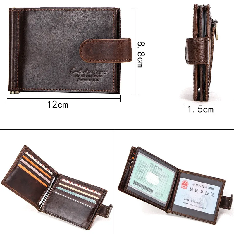 MRF53 crazy horse воловья кожа RFID мужской карт-Холдер, кошелек Миниатюрный держатель карт с карманом для монет мужской маленький тонкий бумажник walet