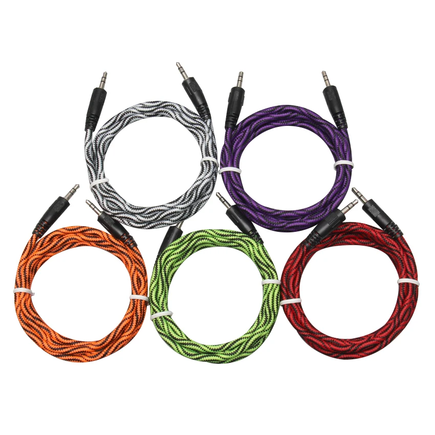 1 5M Aux Cable 3 5mm Jack Car Audio Nylon Braided AUX Cord Male to Male Wire For iPhone Headphone Beats Speaker MP3 4