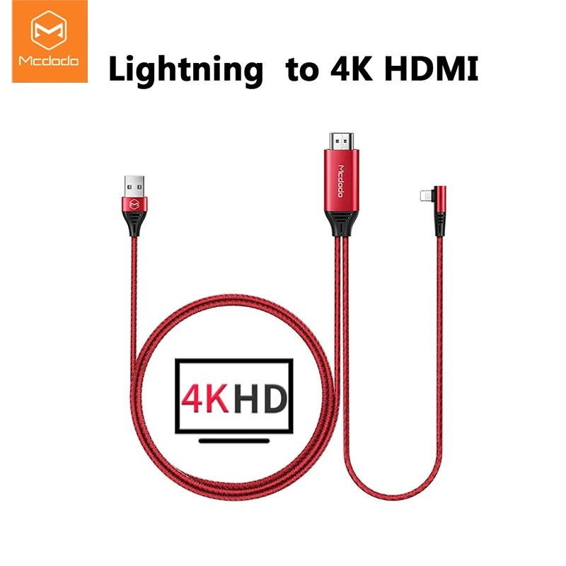 Mcdodo USB HDMI HD 4K кабель для iPhone X XR XS Max iPad к ТВ AV адаптер lightning конвертер проектор