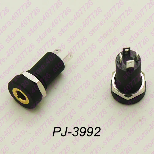 100PCS High Quality DIY Golden 4P 3.5mm Earphone Female Socket Audio Stereo Jack With Screw Nut Connector PJ-3992