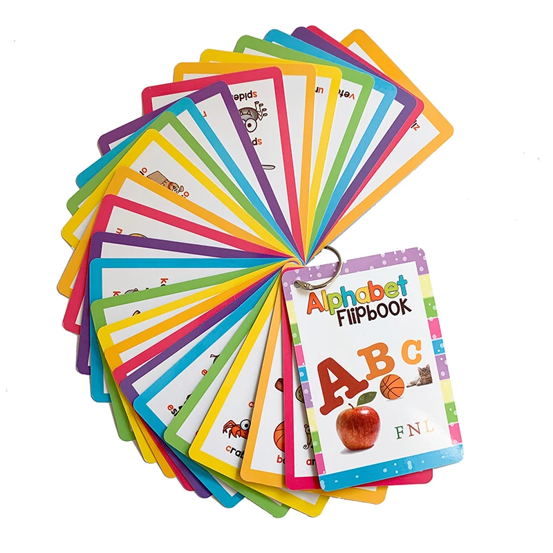 26 букв Алфавит английские флэш карты ABC слово карманные для детей Монтессори
