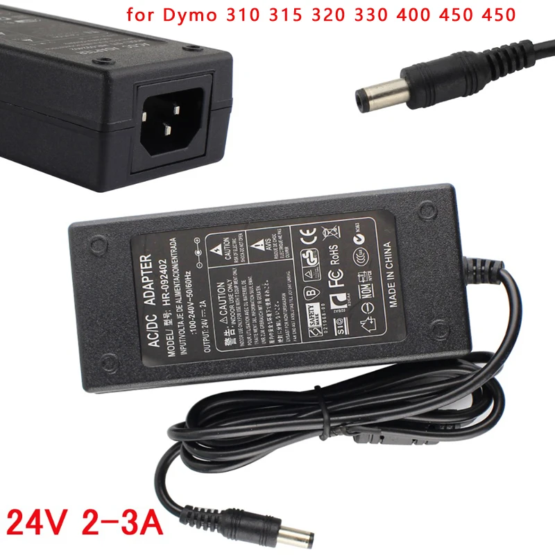 

24V 2-3A AC/DC Adapter for Dymo 310 315 320 330 400 450 450 Label Turbo Printer,Free Shipping