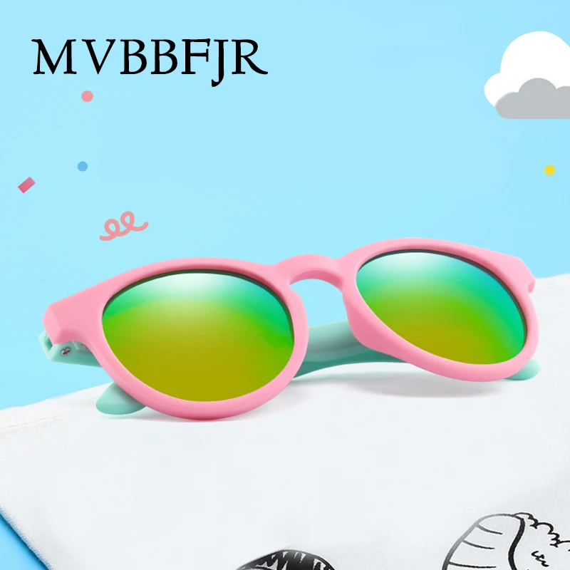 MVBBFJR новые детские солнцезащитные очки из силикагеля поляризованные небьющиеся