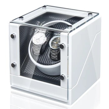 

JQUEEN 5 Modes Double Watch Winder Box for All Automatic Mechanical Watches with Quiet Mabuchi Motor White Color AAA Quality