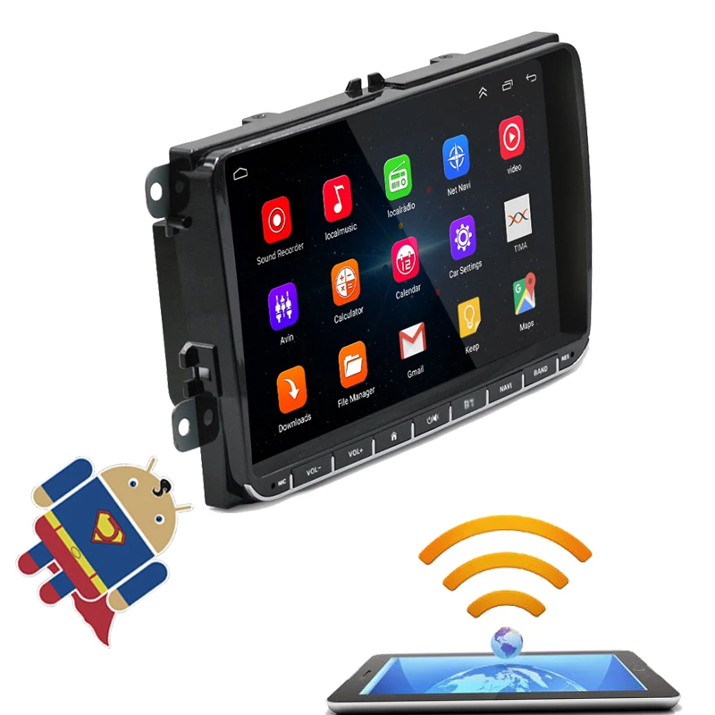 Wifi MirrorLink 2 Din " Автомобильная магнитола для Android 9 Iphone Мультимедиа gps навигация для Bora Golf VW Polo Passat B6 B7 Touran MP5 - Цвет: Without Camera