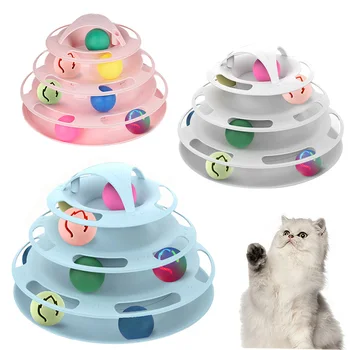 

Pet Cat Toys Interactive Track Ball Toy Cats Fun Cat Game Intelligence Disc Cat for Toy Balls for Traning Kitten Cat Tunnel