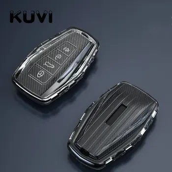 

Soft TPU Car Remote Key Case Cover Holder Shell Geely Coolray 2019-2020 4 Buttons Car Styling Accessories Fob Buckle Keychain
