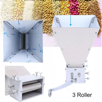 

Stainless Steel 3-Roller Grain Mill Barley Malt Grinder Crusher Grain Mill Home Hopper Beer brewing