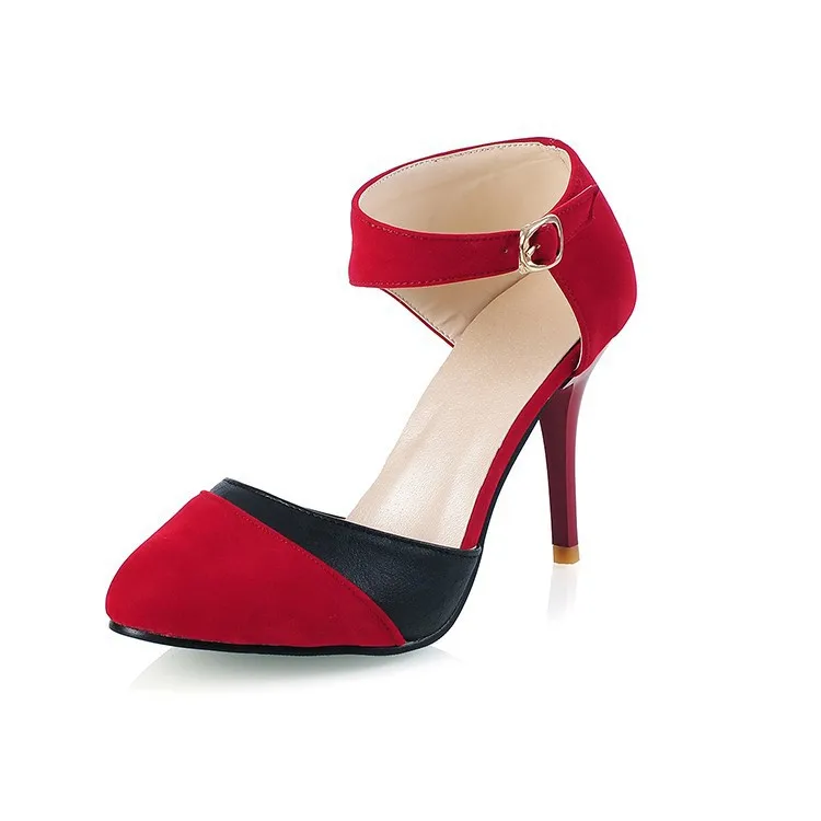 

18 WOMEN'S Sandals Mixed Colors Suede High-heeled Sandals Large Size 40-43 Code Thin Heeled Summer WOMEN'S Shoes 212