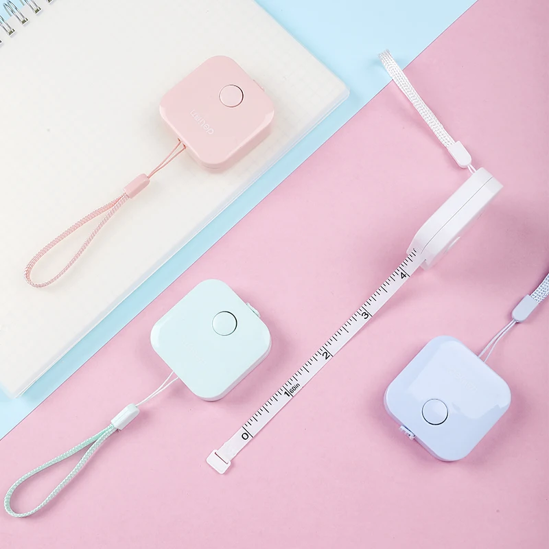 

1 Pcs kawaii Mini tape measure four-color simple square solid color tape measure cute small fresh portable ruler