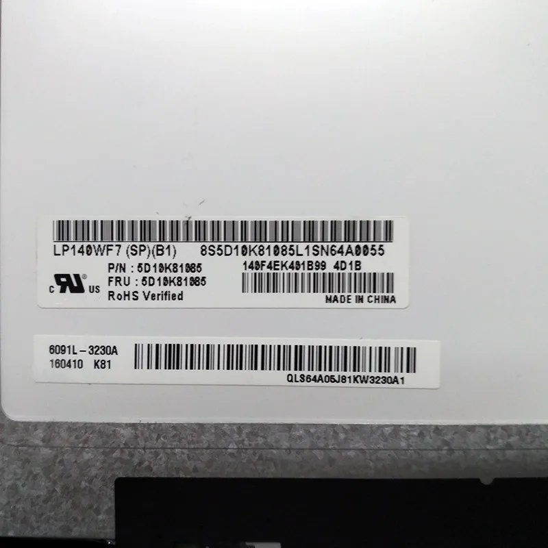 Для lenovo yoga 710-14ikb 1" lcd-дисплей для ноутбука с сенсорным экраном в сборе yoga 710-14 FHD 1920*1080 протестирован