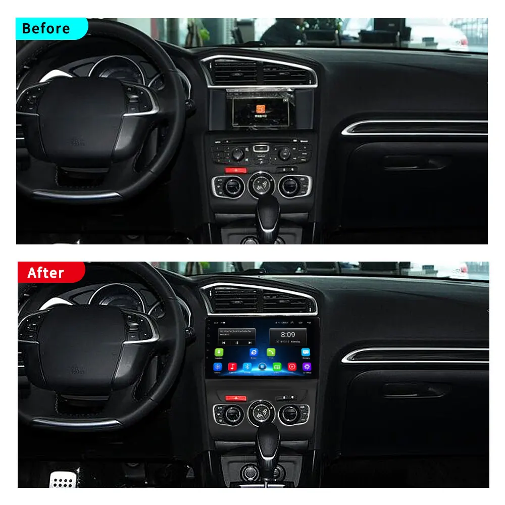EKIY 10,1 ''ips 2.5D автомобильный мультимедийный плеер аудио радио для Citroen C4 Android 2013- стерео 4G модем Navi gps навигация