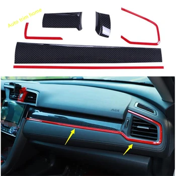 

Side Dashboard Left + Right Instrument Panel Accessories Cover Trim Fit For Honda Civic 2016 - 2020 ABS Carbon Fiber Look